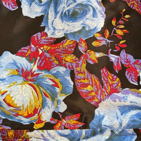 Free People Women's Size 4 Satiny Wide Leg Jumpsuit All Over Rose Print Boho - Picture 7 of 12